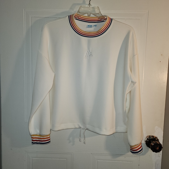 NEW! NWOT  Aldi Gear 2024 Ladies Cream Drawstring Pullover Sweater size Large L - Picture 1 of 9